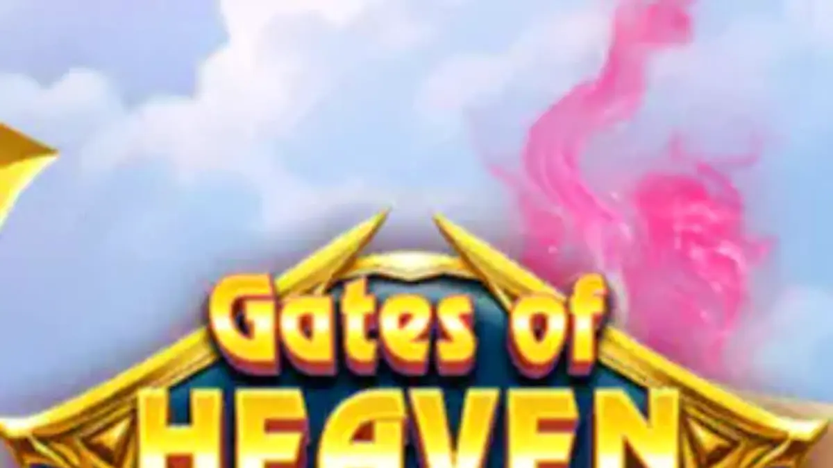 Pemandangan gerbang surgawi dan Zeus dalam slot Gates of Heaven 1000